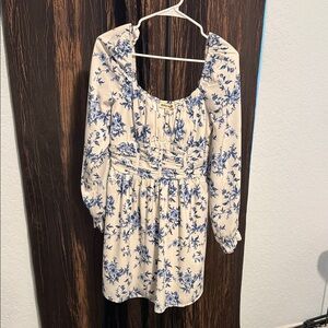 Inspired Hearts Blue and White Floral Dress